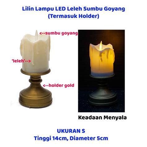 Jual Lilin Elektrik Lampu Led Leleh Sumbu Goyang Termasuk Holder S