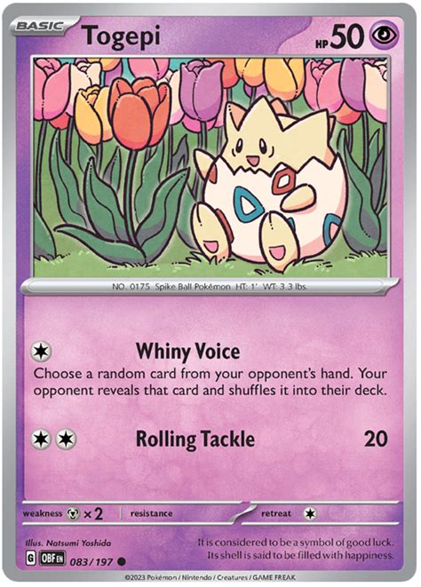 Togepi Obsidian Flames 83 Pokemon Card