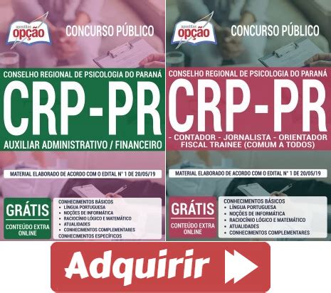 Apostilas de Preparação Concurso CRP PR 2019 Auxiliar Administrativo