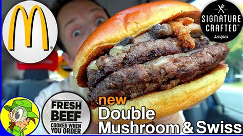 Mcdonalds® Double Mushroom And Swiss Burger Food Review 🍄🧀🍔 Youtube