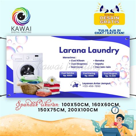 Jual Spanduk Banner MMT Laundy Jasa Cuci Baju Pakaian Satuan Dan Kiloan