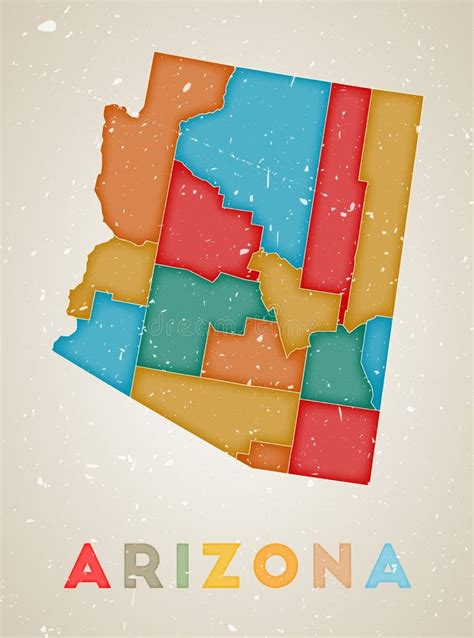 Map Of Arizona With Regions Stock Vector Illustration Of Northern