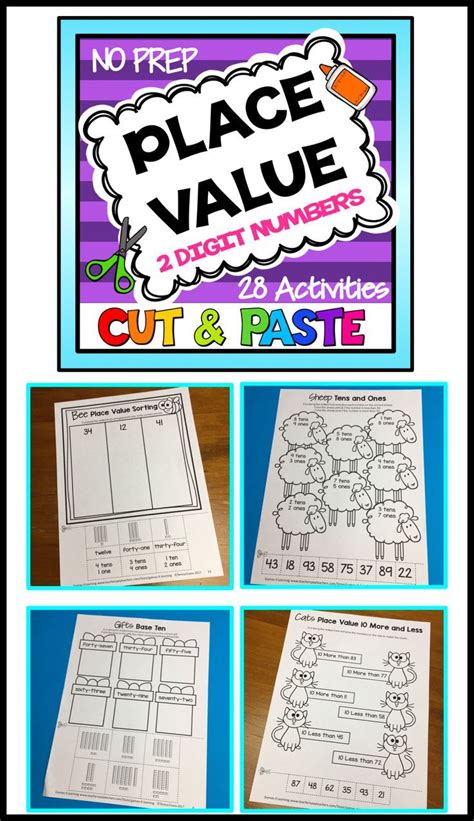 Place Value Worksheets Cut And Paste Tens And Ones Base 10 Blocks 10