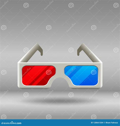 Modern 3D cinema glasses. stock vector. Illustration of plastic - 128661304