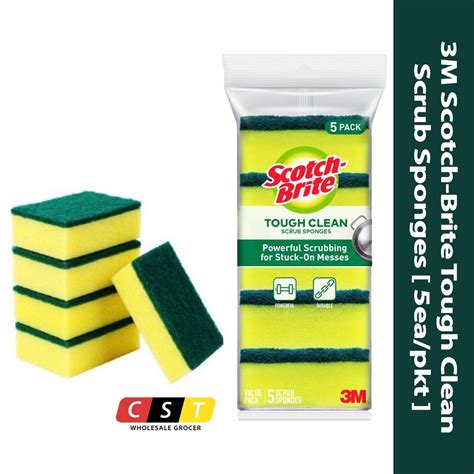 M Scotch Brite Tough Clean Scrub Sponges Ea Pkt Shopee Malaysia