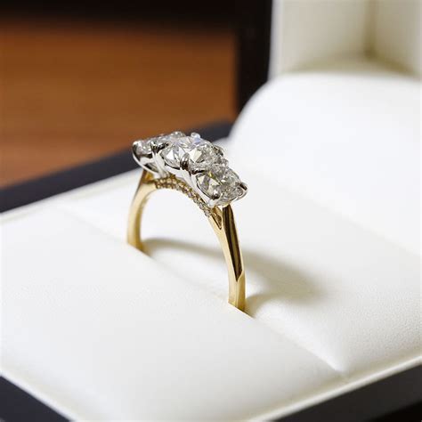 Round Cut Trilogy Engagement Ring Rêve Diamonds