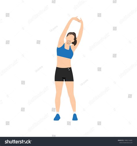 Woman Doing Standing Side Bend Stretch Stock Vector (Royalty Free