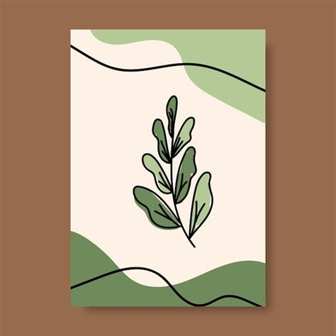 Premium Vector | Leaf illustrations with abstract cover background abstract art design minimal ...