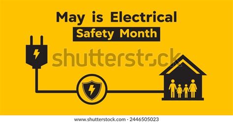 National Electrical Safety Month People Home Stock Vector Royalty Free