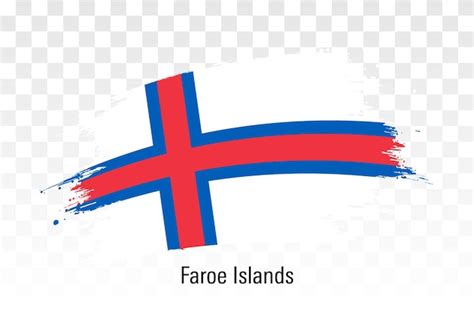 Premium Vector Faroe Islands Flag Grunge Brush Stroke Flag Of Faroe