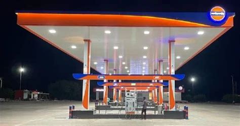 Orange Iocl Petrol Pump Canopy Indian Oil Logo Mild Steel At Rs