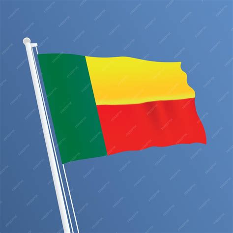 Premium Vector | Benin waving flag design and benin flag design