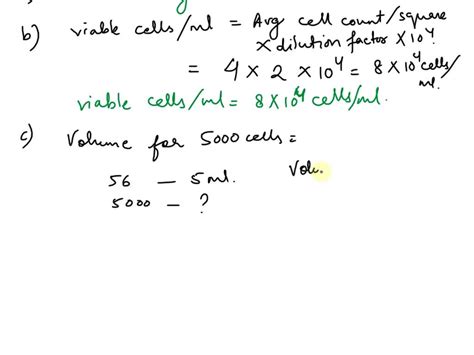 SOLVED A Total Of 1 500 Cells Were Counted From 3 Squares Of The