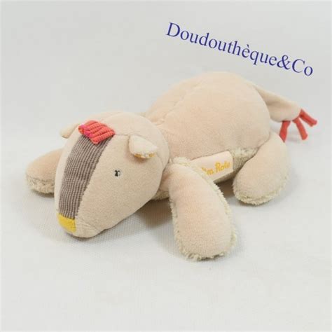 Doudou Lion Lionceau Moulin Roty Rattle Les Papoum Beige Cm S