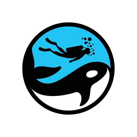 scuba diving logo. diver and orca logo 8553748 Vector Art at Vecteezy