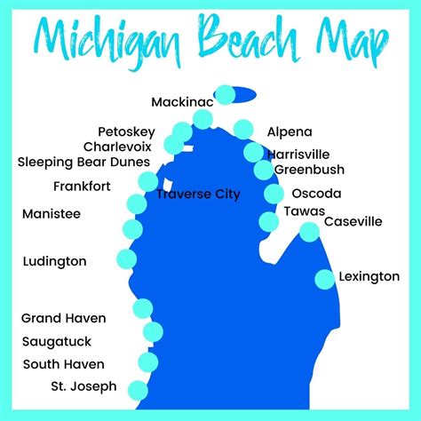 michigan beaches map beach map