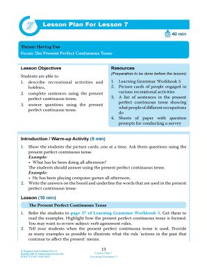 Fillable Online Lesson Plan For Lesson Fax Email Print Pdffiller