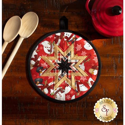 Folded Star Hot Pad Kit Timber Gnomies Red Hot Pads Shabby Fabrics Pad