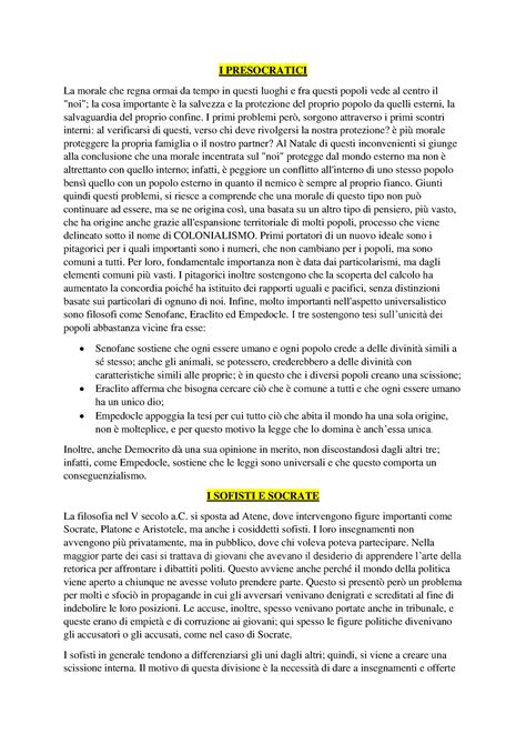 Inizi E Socrate I Presocratici La Morale Che Regna Ormai Da Tempo In