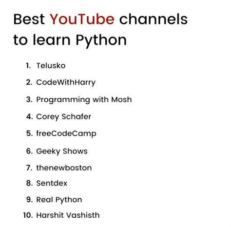 Best YouTube Channels To Learn Python Learn Computer Coding