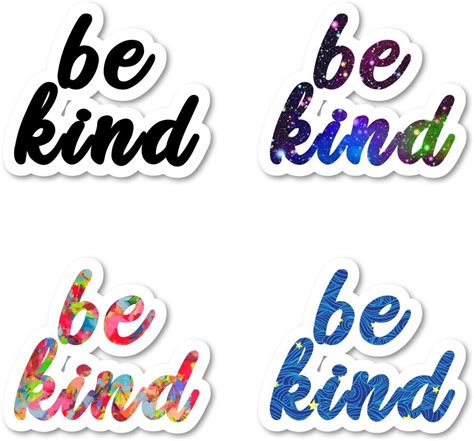 Buy Be Kind Sticker Pack Inspirational Quotes Stickers - 4 Pack - Be Kind Stickers Laptop ...