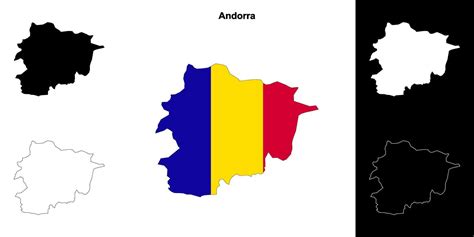 Andorra Blank Outline Map Set 46456863 Vector Art At Vecteezy