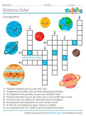 Crucigrama Del Sistema Solar Nbkomputer