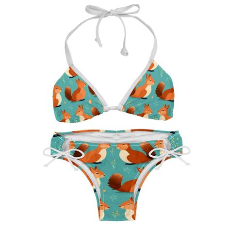 Squirrel Women S Swimsuit Bikini Set Detachable Sponge Adjustable Strap Two Pack Beach