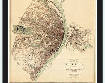 Old map of Saint Louis City St Louis 1904 Vintage Map