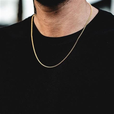 Rope Chain 2mm Mens Chain Necklace Gold Necklace For Men Gold Rope Chains