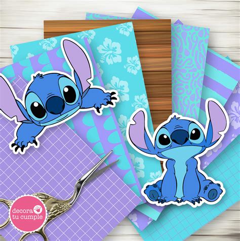 Kit Imprimible Stitch Glitter Decora Tu Cumple