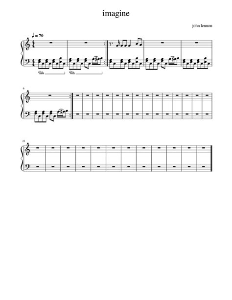 imagine Sheet music for Piano (Solo) Easy | Musescore.com