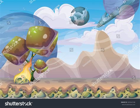 Cartoon Vector Landscape Meteor Background Separated Stock Vector ...