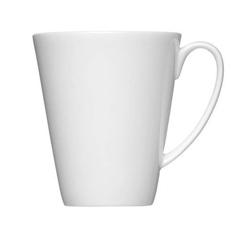 White Ceramic Sublimation Conical Mug Capacity 360ml Size Dimension