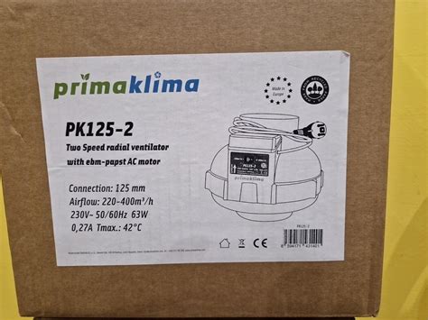 Prima Klima PK125 2 2 Stufig Rohrventilator 220 400m³ h Abluft