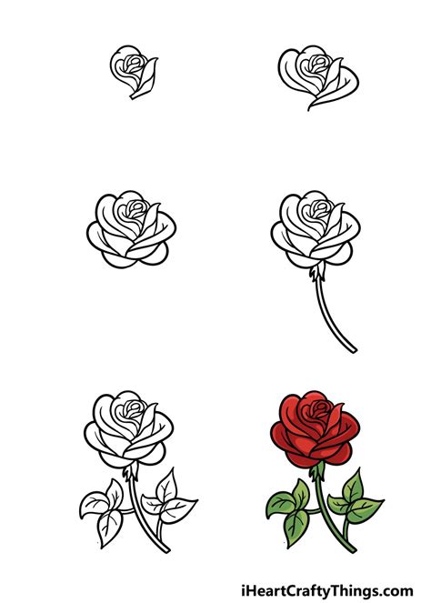 Cartoon Rose Drawing - How To Draw A Cartoon Rose Step By Step