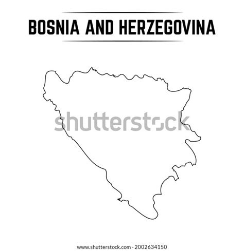 Outline Simple Map Bosnia Herzegovina Stock Vector Royalty Free