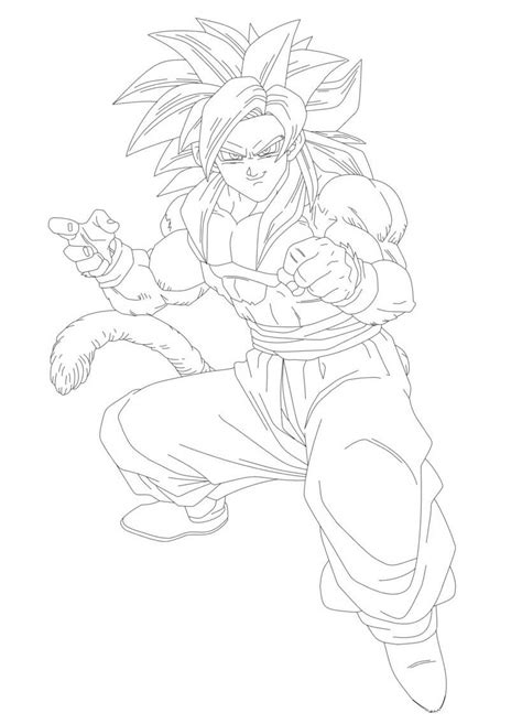 Divertido Goku Ssj4 Para Colorear Imprimir E Dibujar ColoringOnly