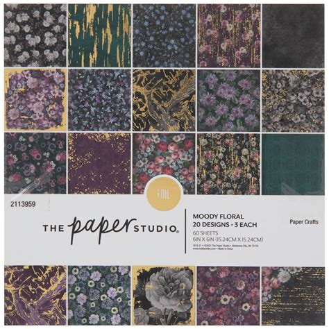 Moody Floral Foil Paper Pack Hobby Lobby 2113959