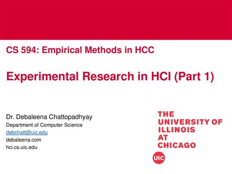 CS 594 Empirical Methods In HCC Experimental Research In HCI Part 1