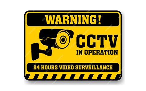 Premium Vector Cctv Camera Surveillance Warning With Flat Design Vector