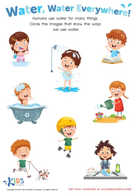 Usage Of Water Worksheet For Kindergarten