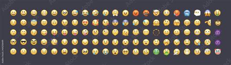 Big Set Of Yellow Emoji Ios Emoji Emoticons Whatsapp Emoji Funny Emoticons Faces With Facial