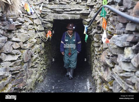 Bolivia Cordillera Apolobamba Mining Gold Mine Worker Stock Photo