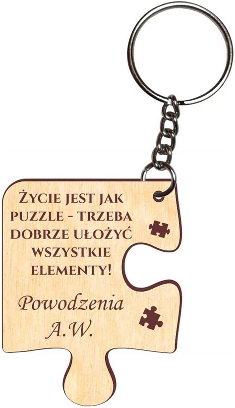 Megaprezencik Brelok Personalizowany W Kształcie Puzzla Sklejka 282