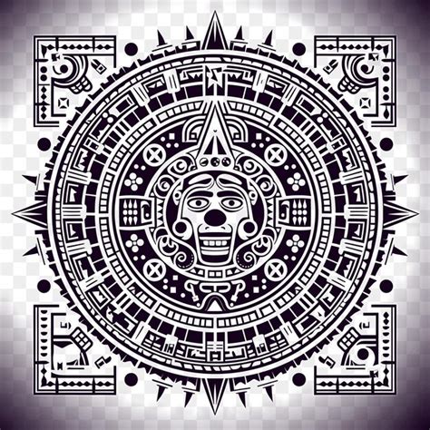 Premium Psd Psd Of Aztec Calendar Frame With Intricate Calendar Wheel