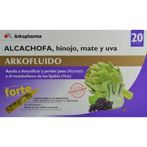 Arkofluido Forte Alcachofa Hinojo Mate Y Uva Ampollas Arkopharma