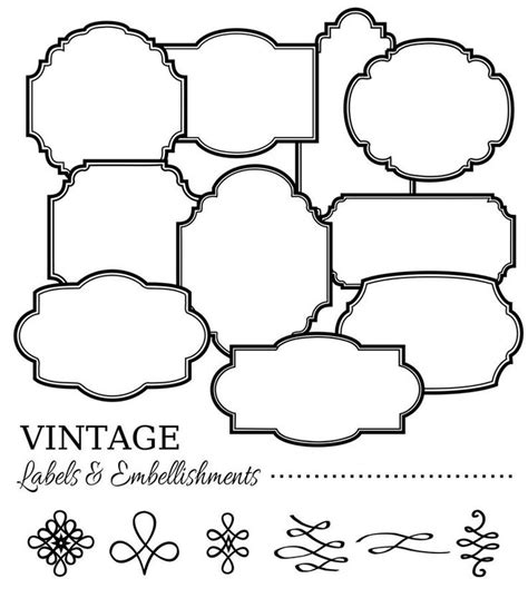 Vintage Labels Clip Art // Digital Frames PNG Vector // - Etsy France ...