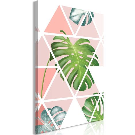 Quadro Geometric Monstera Part Vertical X