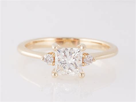 Princess Cut Diamond Solitaire Engagement Ring In 14k Filigree Jewelers